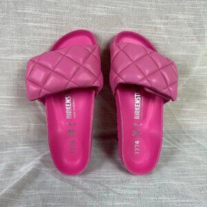 Birkenstock 1774 III Sylt Leather Slide Sandal Azalea Pink Quilted Size EU 36